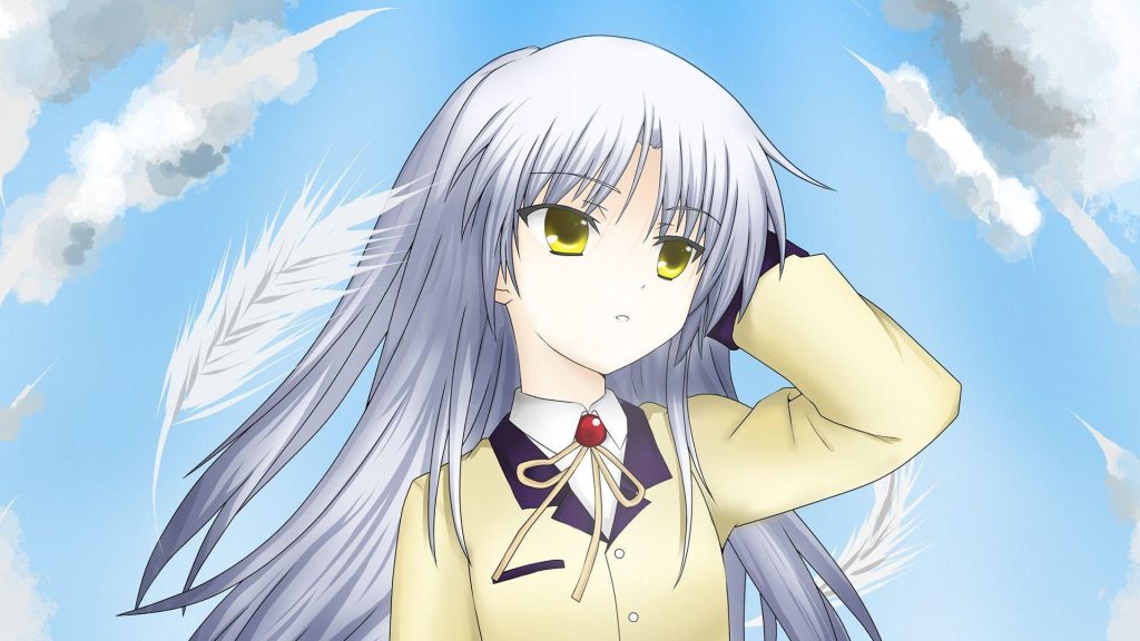 Girl With White Hair Kanade Tachibana From Angel Beats Anime