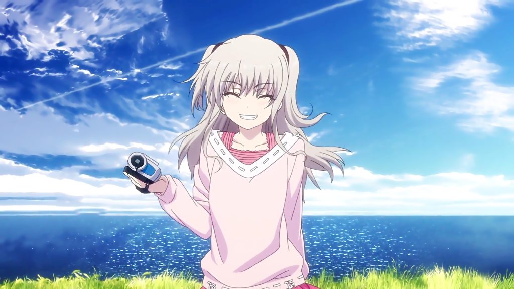 Anime Girl Character Nao Tomori With White Hair From Charlotte