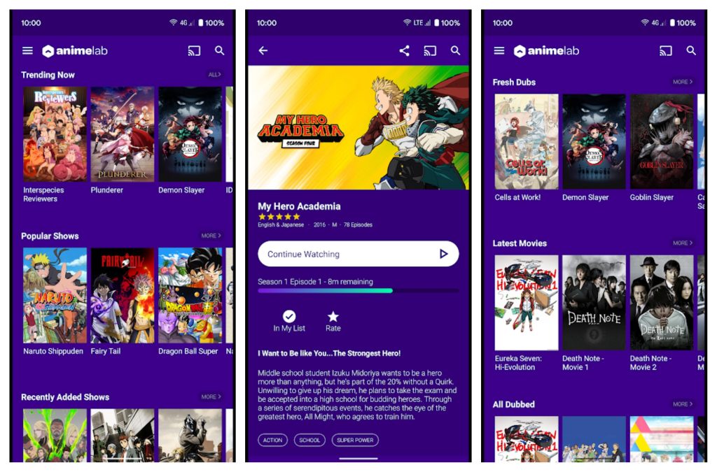 anime apps for android AnimeLab