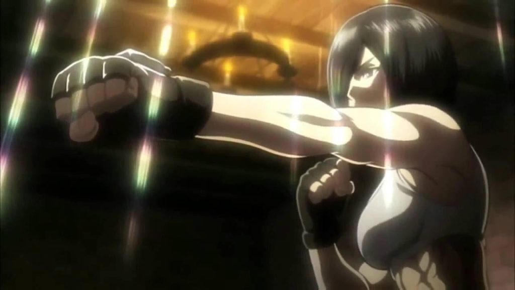 Mikasa Ackerman ripped anime girl with abs